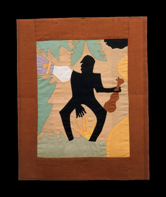 Tennessee Valley Authority Appliqué Quilt Design of Man w/ Musical Instrument