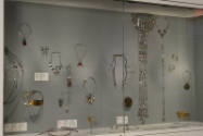 Installation view of Elegant Armor: The Art of Jewelry at the Museum of Arts and Design, New Yo…