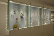 Installation view of Elegant Armor: The Art of Jewelry at the Museum of Arts and Design, New Yo…