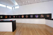 Installation view of Klaus Moje: Painting with Glass at the Museum of Arts and Design, New York…