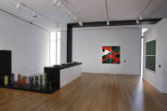 Installation view of Klaus Moje: Painting with Glass at the Museum of Arts and Design, New York…