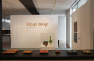 Installation view of Klaus Moje: Painting with Glass at the Museum of Arts and Design, New York…
