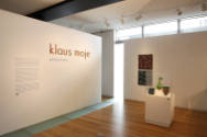 Installation view of Klaus Moje: Painting with Glass at the Museum of Arts and Design, New York…