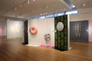 Installation view of Totally Rad: Karim Rashid Does Radiators at the Museum of Arts and Design,…