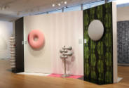 Installation view of Totally Rad: Karim Rashid Does Radiators at the Museum of Arts and Design,…
