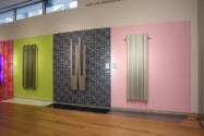 Installation view of Totally Rad: Karim Rashid Does Radiators at the Museum of Arts and Design,…