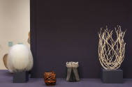 Installation view of Intertwined: Contemporary Baskets from the Sara and David Lieberman Collec…