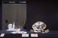 Installation view of Eat Drink Art Design at the Museum of Arts and Design, New York (September…