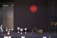 Installation view of Eat Drink Art Design at the Museum of Arts and Design, New York (September…