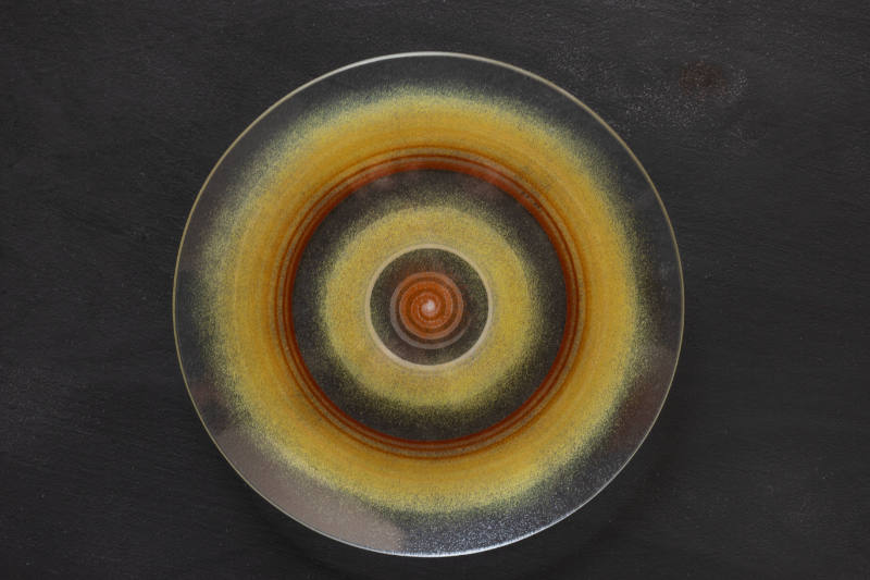 Yellow and brown plate