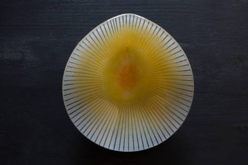 Yellow and white plate