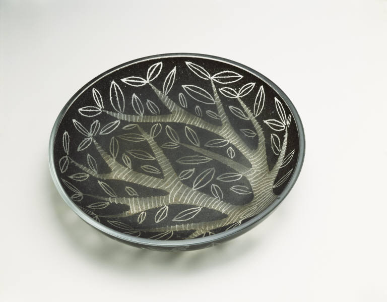 Slate Black Dish with Tree