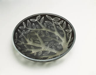 Slate Black Dish with Tree