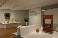 Installation view of Crafting Modernism at the Museum of Arts and Design, New York (October 11,…