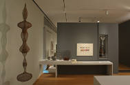 Installation view of Crafting Modernism at the Museum of Arts and Design, New York (October 11,…