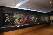 Installation view of Judy Chicago Tapestries: Woven by Audrey Cowan at the Museum of Arts and D…