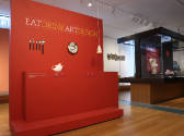 Installation view of Eat Drink Art Design at the Museum of Arts and Design, New York (September…