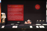 Installation view of Eat Drink Art Design at the Museum of Arts and Design, New York (September…