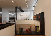 Installation view of Klaus Moje: Painting with Glass at the Museum of Arts and Design, New York…