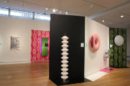 Installation view of Totally Rad: Karim Rashid Does Radiators at the Museum of Arts and Design,…