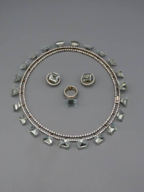 Necklace, earrings, and ring (from the “Elements” series)