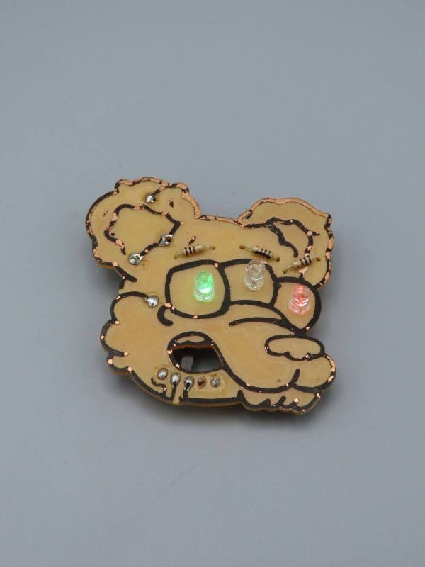 Three Bright Eyed Rat Brooch