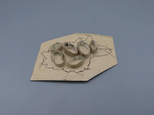 Drawing and accompanying materials for Corsage: Papaver Somniferum-Poppy
