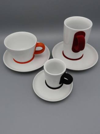Coffeemania Collection with Touch! Surface (Red Macchiato cup and saucer, Orange Cappucino cup and saucer, Black Espresso cup and saucer)