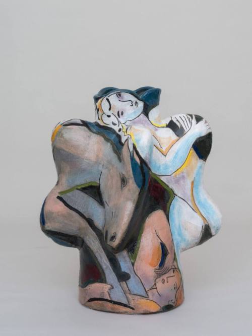 Large Vase with Horse and Figures