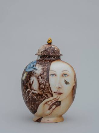 Vase with Female Head and Butterfly
