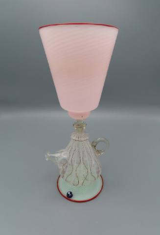 A Clear and Pink Glass Teapot Goblet
