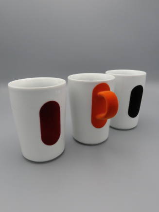 Five Senses Mugs with Touch! Surface (black, red, orange)