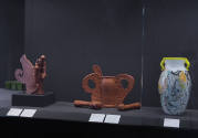 Installation view of California Dreamers: Ceramic Artists from the MAD Collection at the Museum…