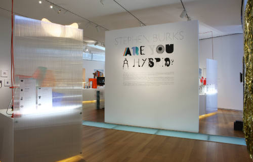 Installation view of Stephen Burks: Are You a Hybrid? at the Museum of Arts and Design, New Yor…