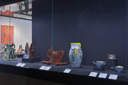 Installation view of California Dreamers: Ceramic Artists from the MAD Collection at the Museum…