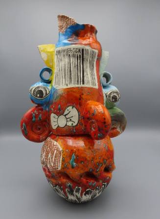Floral vase on classical bust